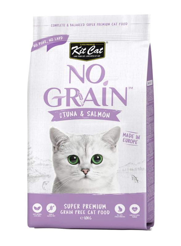 KitCat Super Premium Adult Cat No Grain Tuna & Salmon Cat Wet Food, 10 x 1 Kg